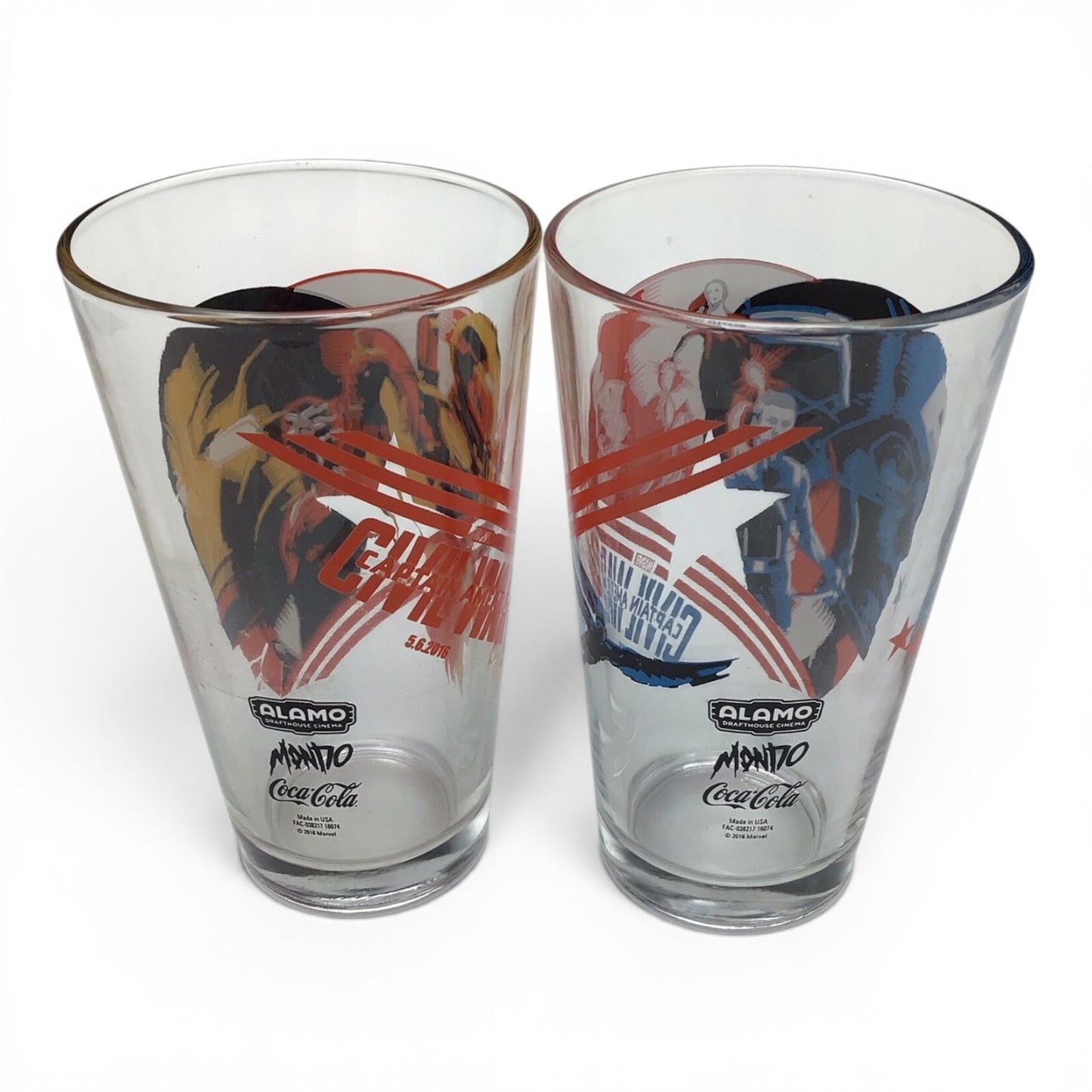Captain America Civil War Mondo x Alamo Pint Glass Set of 2
