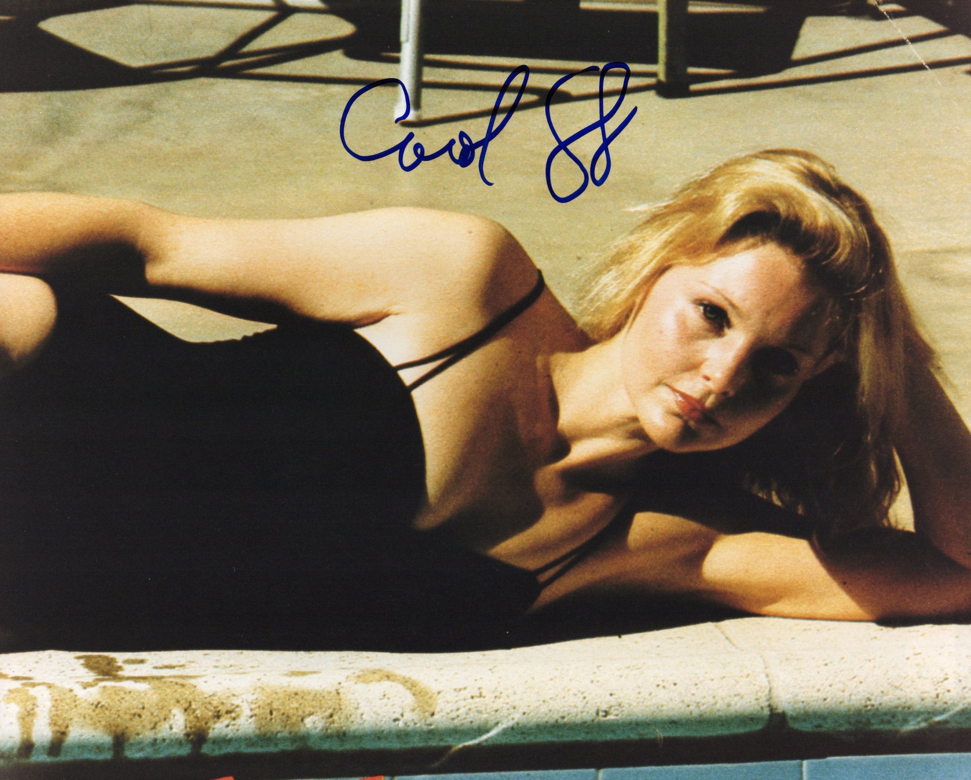 Carol Lynley Signed Photo 8x10, Carol Lynley Autograph from The Poseidon Adventure and Playboy Model Lying Down in Swimsuit, Rare Picture, PSA Letter Certified Authentic