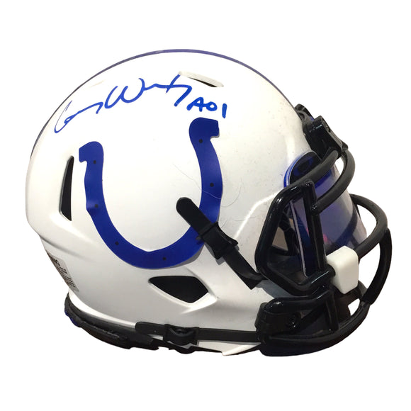 Carson Wentz Autographed Indianapolis Colts White Mini Helmet with Fanatics Certification