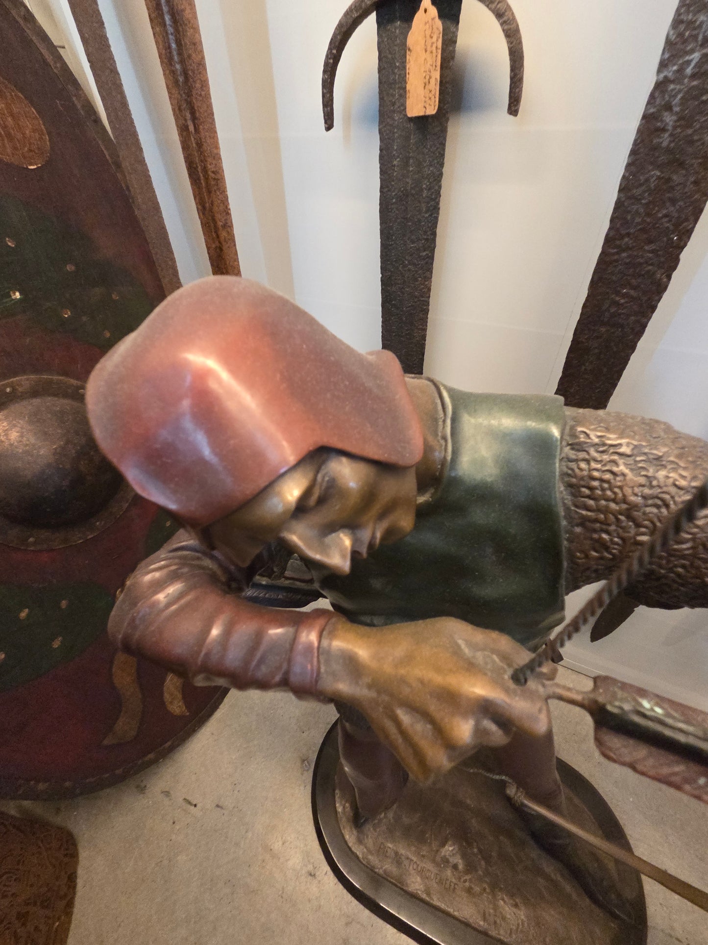 Cast Bronze Statue of Archer 19thC on Base
