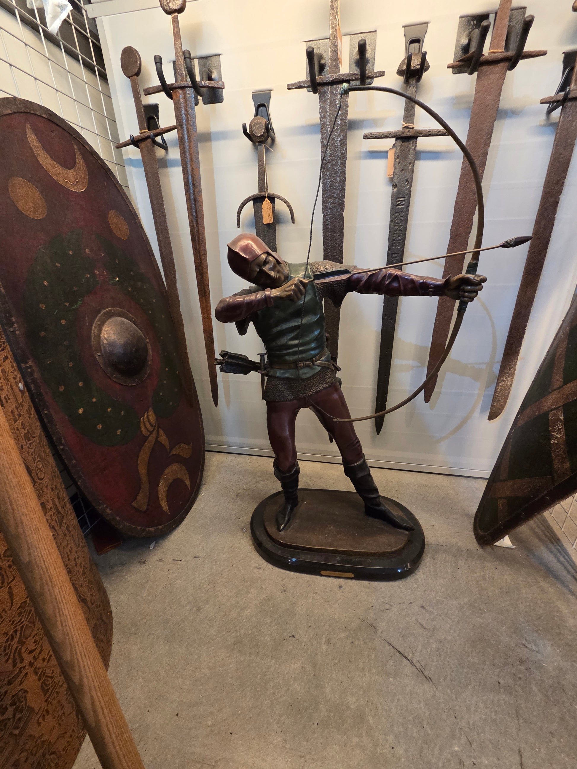 Cast Bronze Statue of Archer 19thC on Base