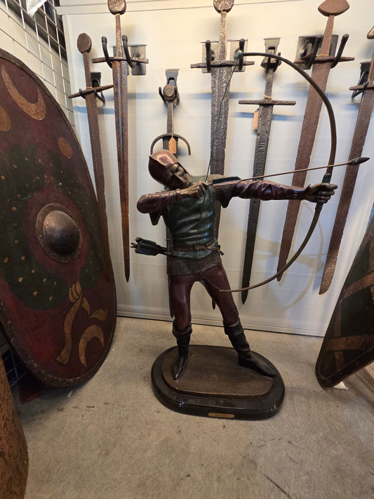 Cast Bronze Statue of Archer 19thC on Base