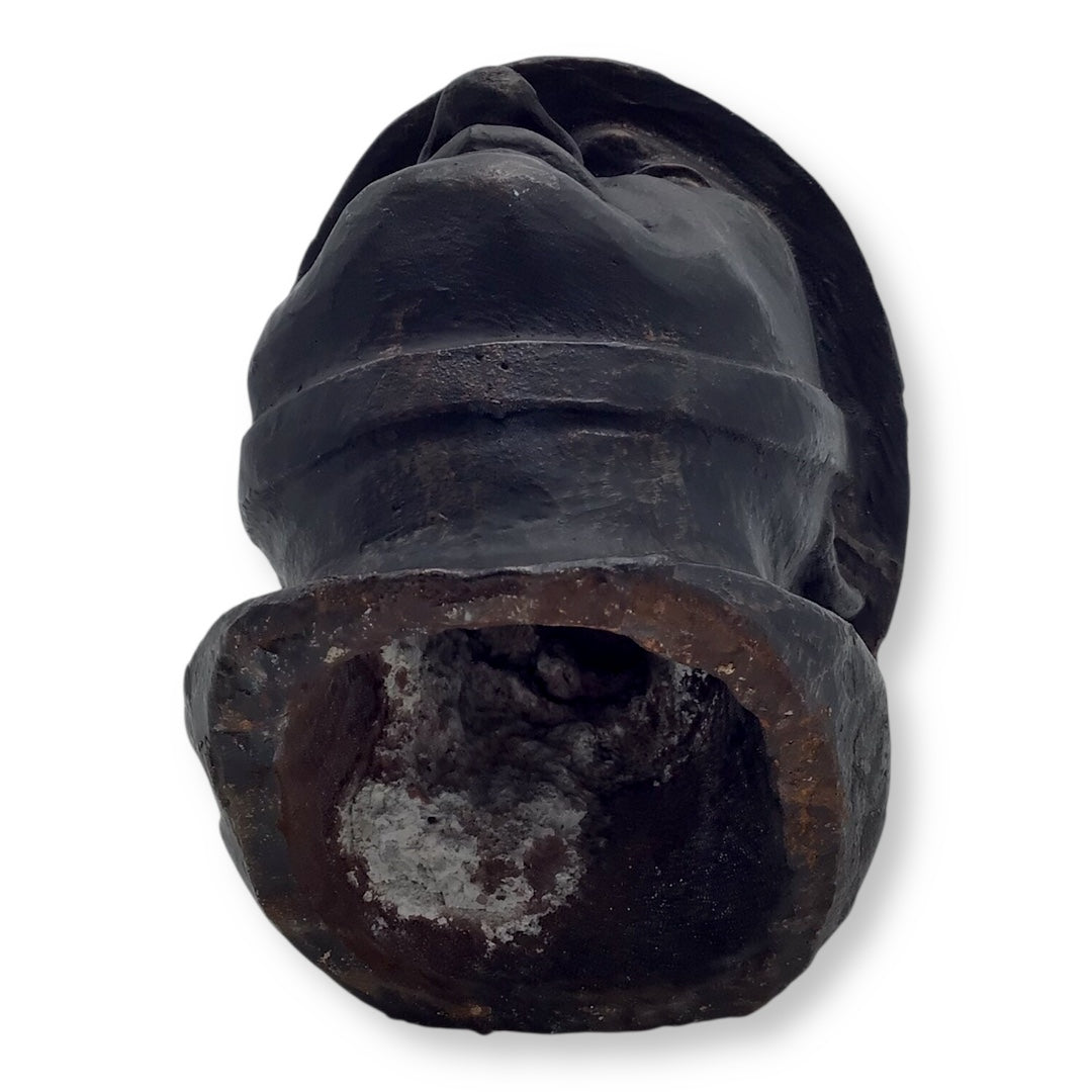 Cast Iron Bust of Benito Mussolini – RARE Italian WWII-Era Sculpture