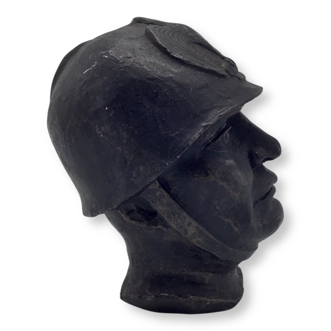Cast Iron Bust of Benito Mussolini – RARE Italian WWII-Era Sculpture
