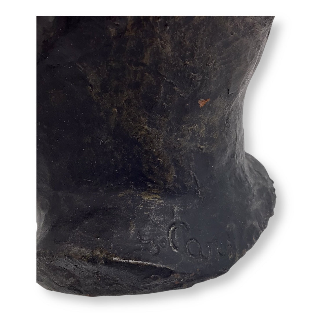 Cast Iron Bust of Benito Mussolini – RARE Italian WWII-Era Sculpture