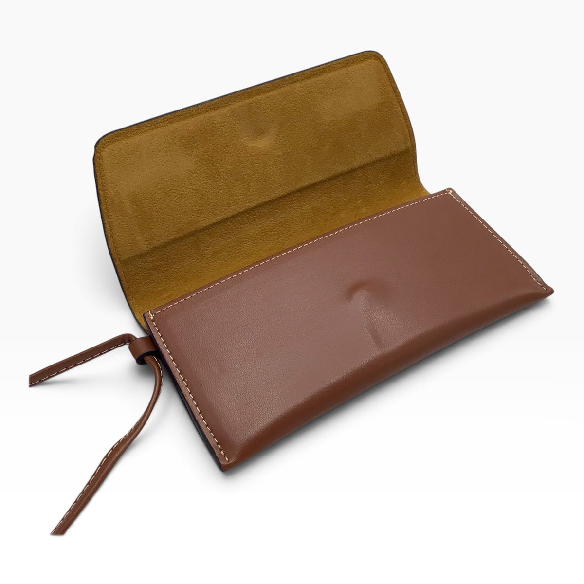Celine Authentic Sunglasses Case Wristlet Brown Leather Logo