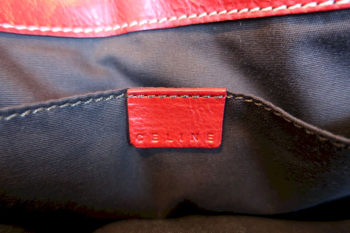Celine Red Leather Boogie Bag Handbag