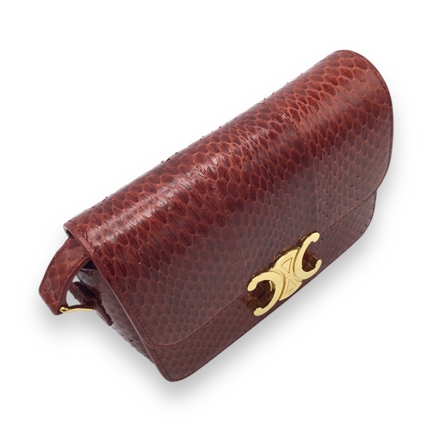 Celine Teen Triomphe Bag Designer Handbag Ruby Red w/ Gold Hardware