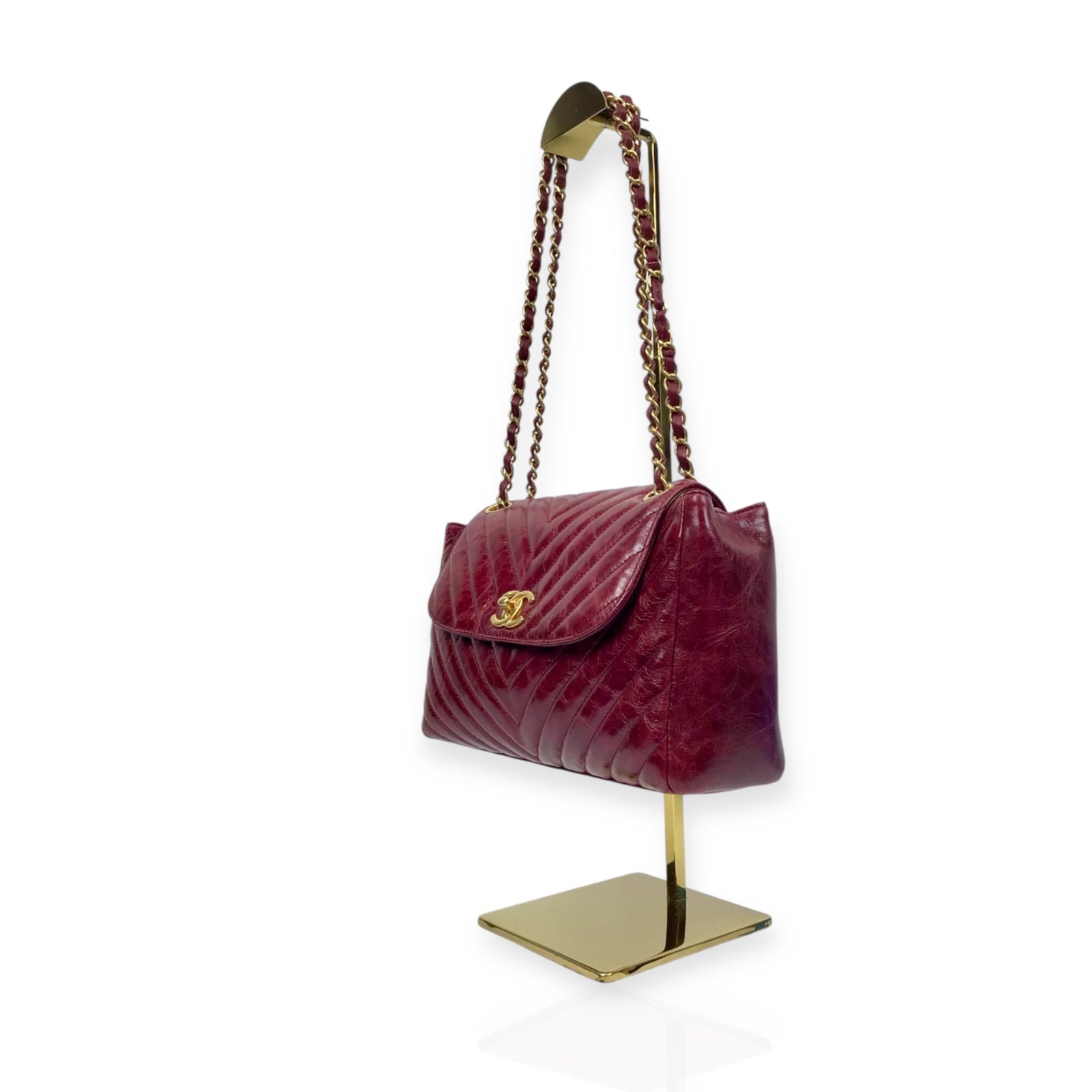 Chanel Burgundy Flap Bag - Classic Double Chain in Luxe Burgundy Leather