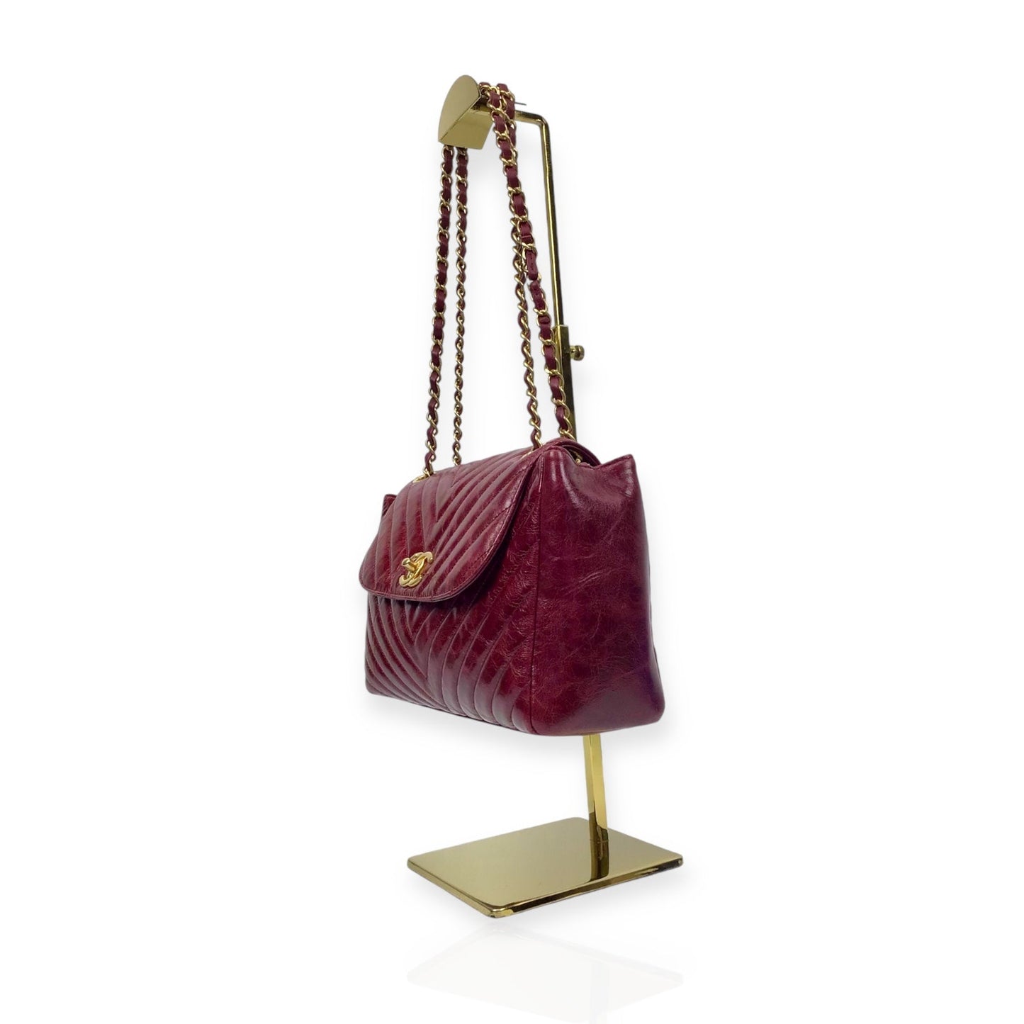 Chanel Burgundy Flap Bag - Classic Double Chain in Luxe Burgundy Leather