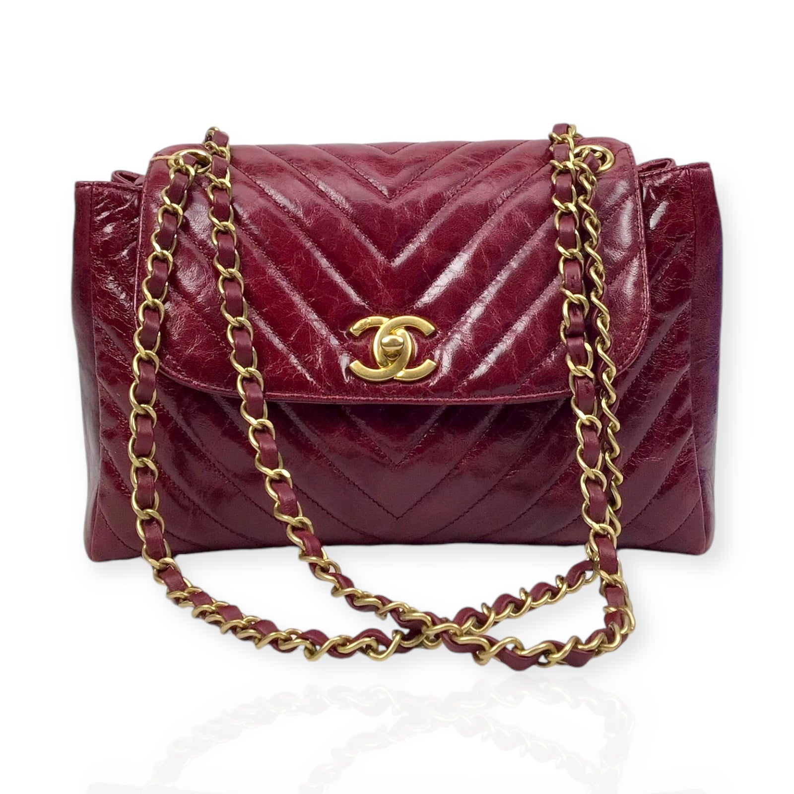 Chanel Burgundy Flap Bag - Classic Double Chain in Luxe Burgundy Leather