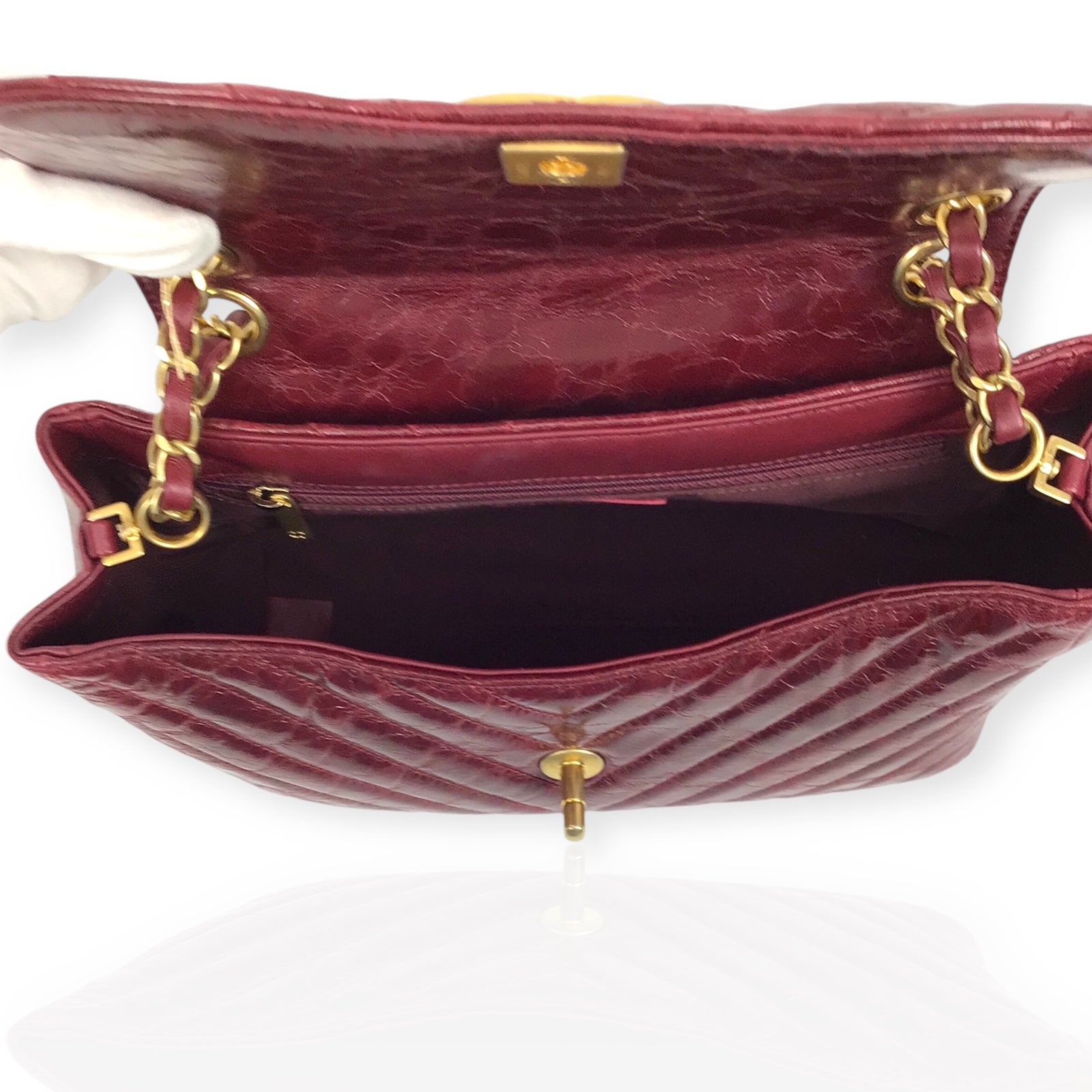 Chanel Burgundy Flap Bag - Classic Double Chain in Luxe Burgundy Leather