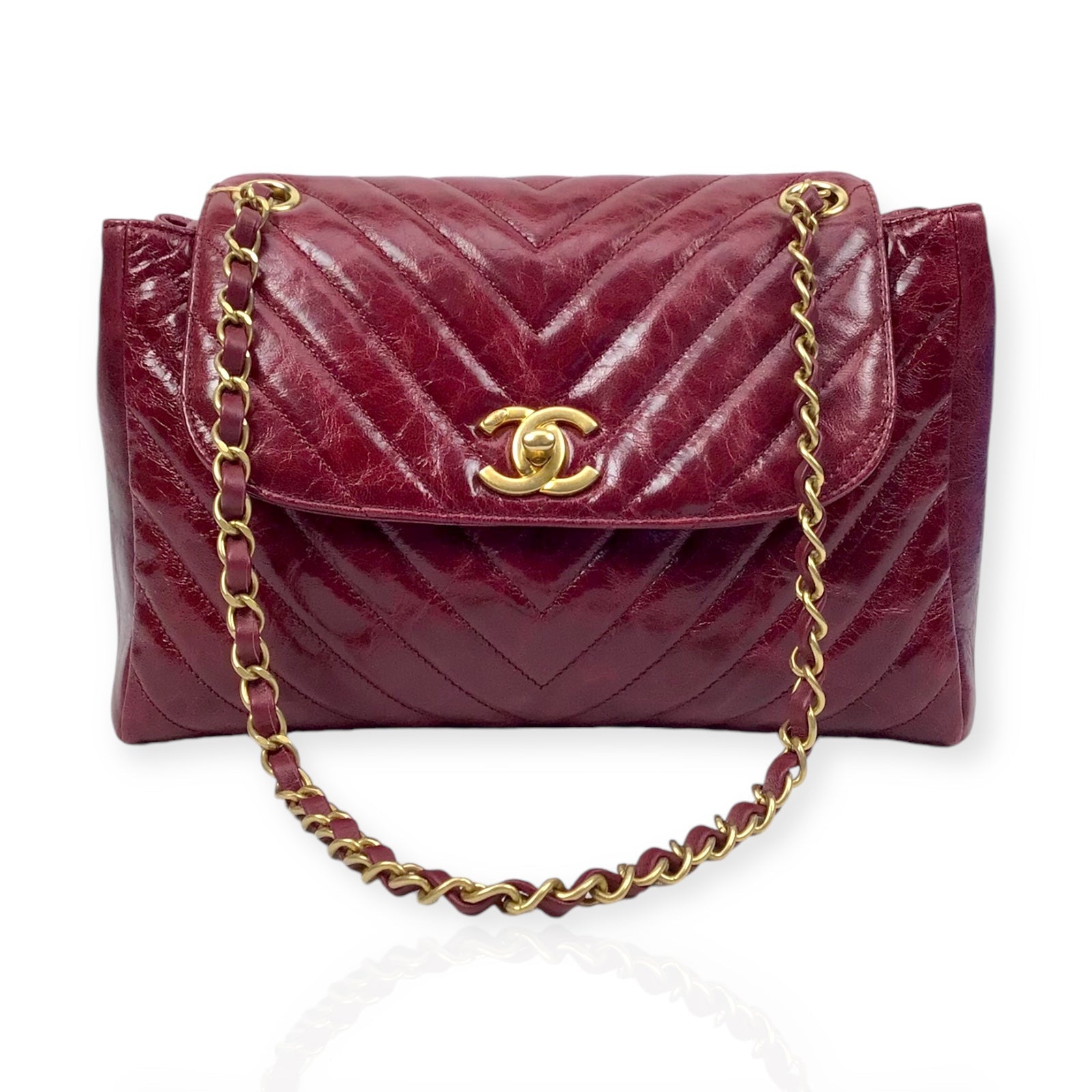 Chanel Burgundy Flap Bag - Classic Double Chain in Luxe Burgundy Leather