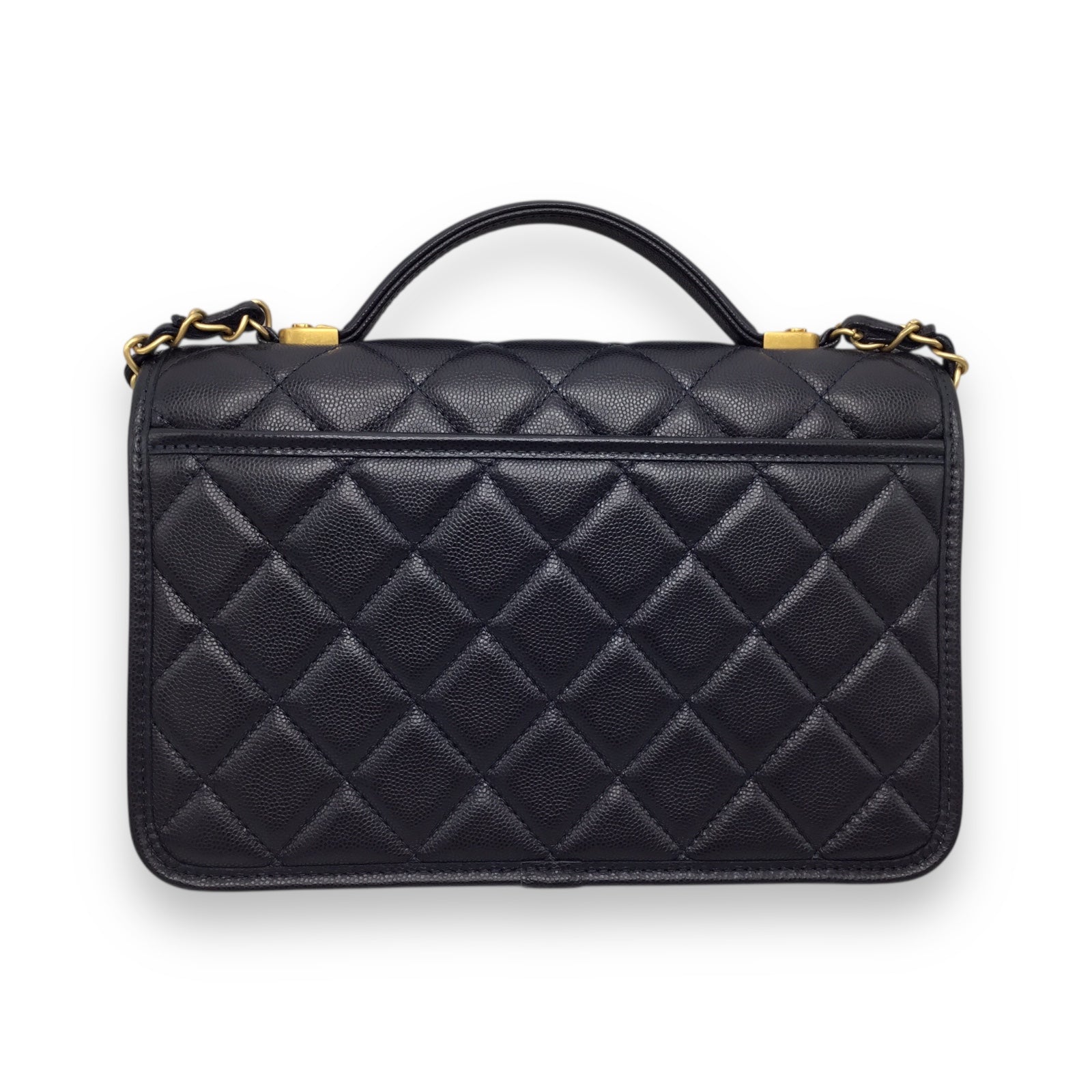 Chanel Flap Bag Dark Blue Caviar Leather w/ Gold Hardware