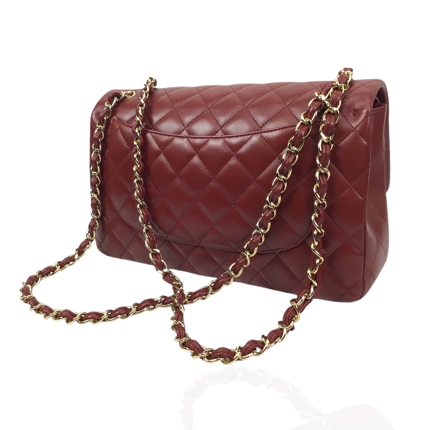 Chanel Jumbo Double Flap in Burgundy Lambskin Leather