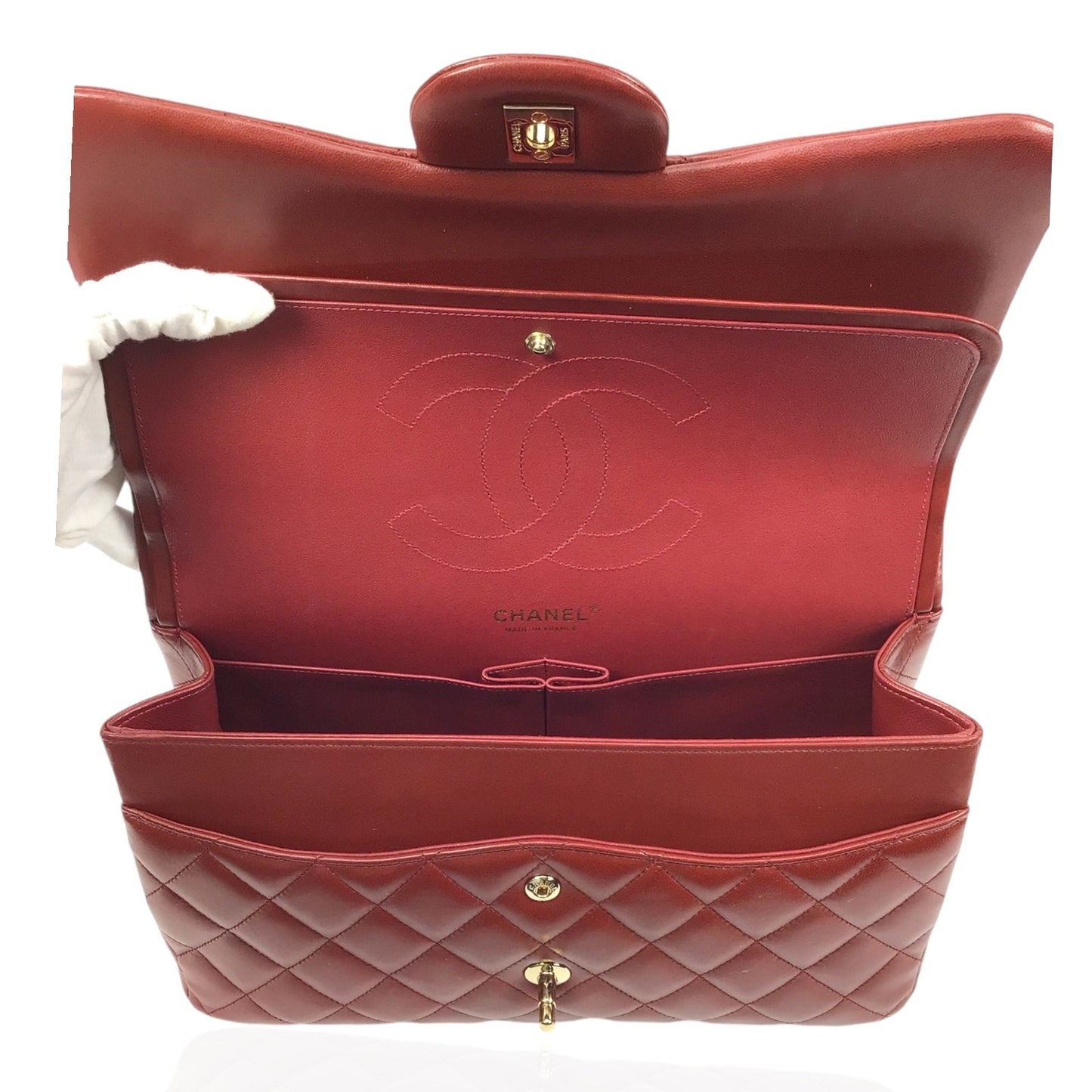 Chanel Jumbo Double Flap in Burgundy Lambskin Leather