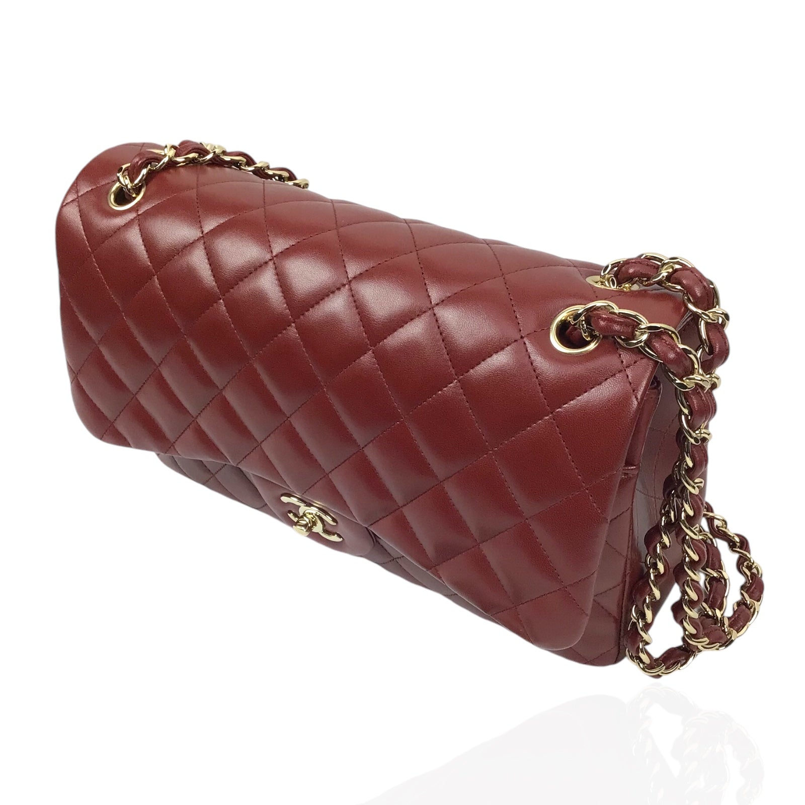 Chanel Jumbo Double Flap in Burgundy Lambskin Leather