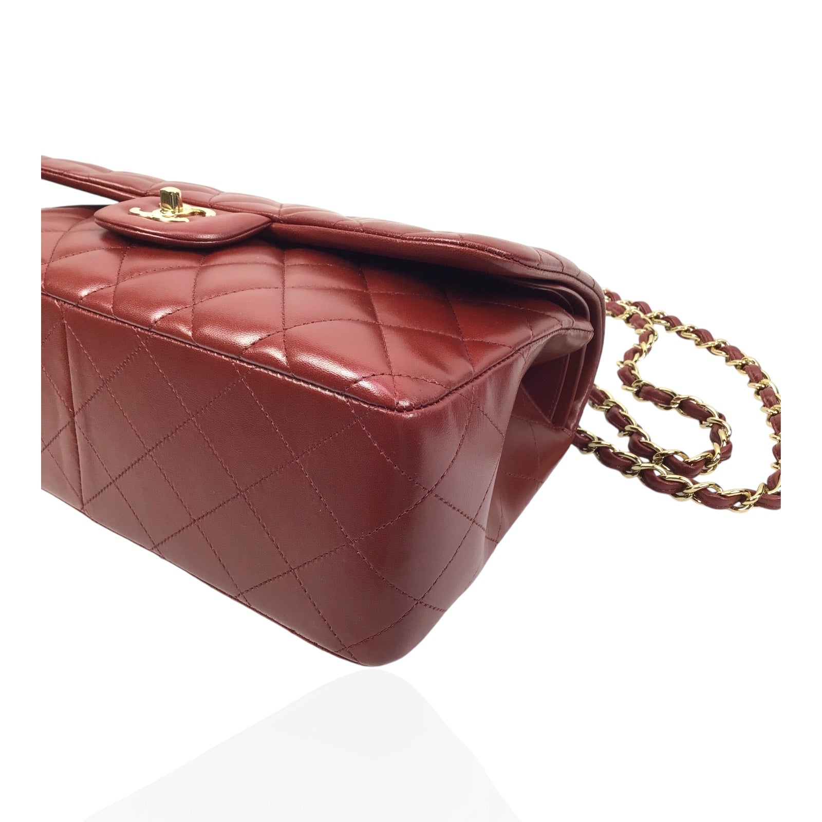 Chanel Jumbo Double Flap in Burgundy Lambskin Leather