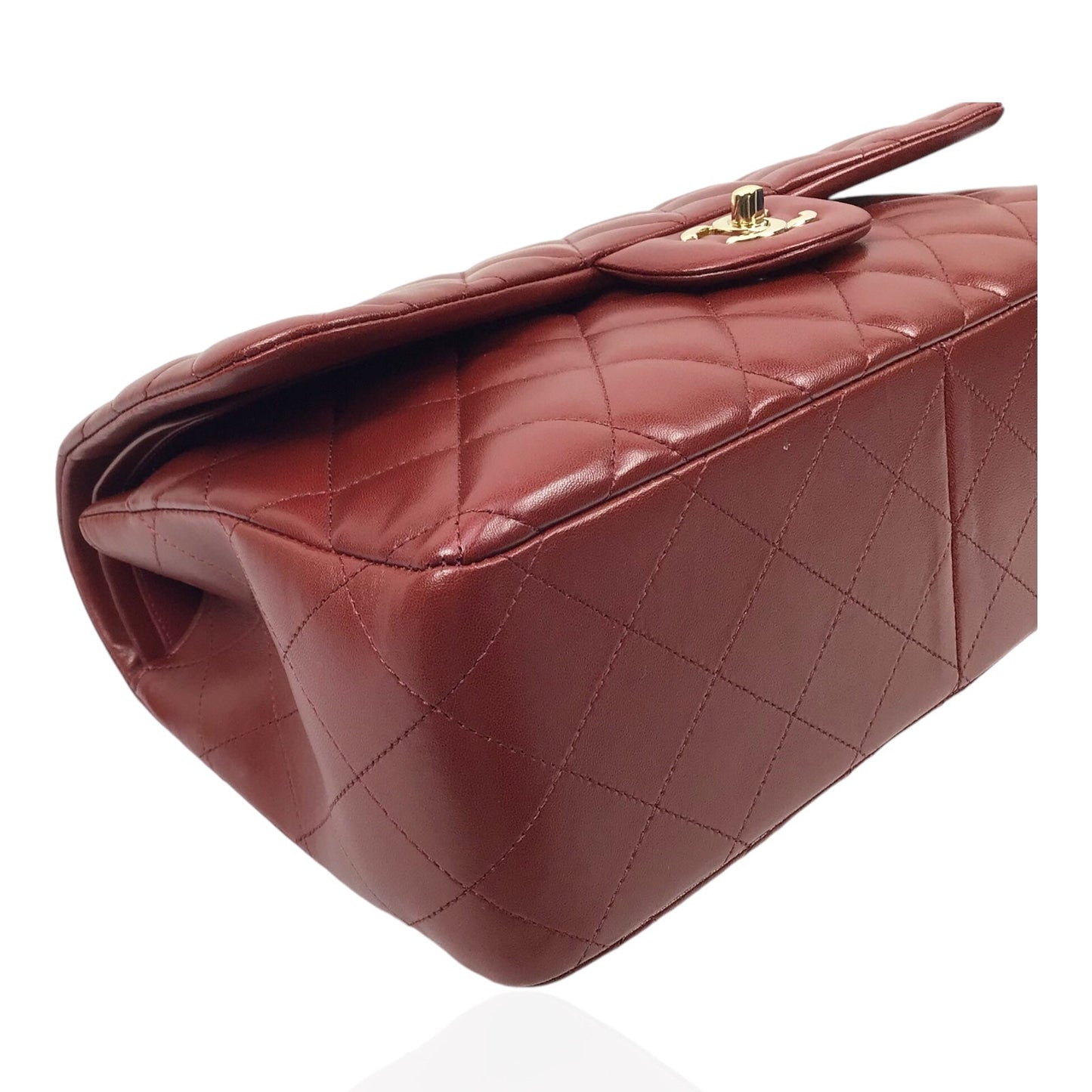 Chanel Jumbo Double Flap in Burgundy Lambskin Leather