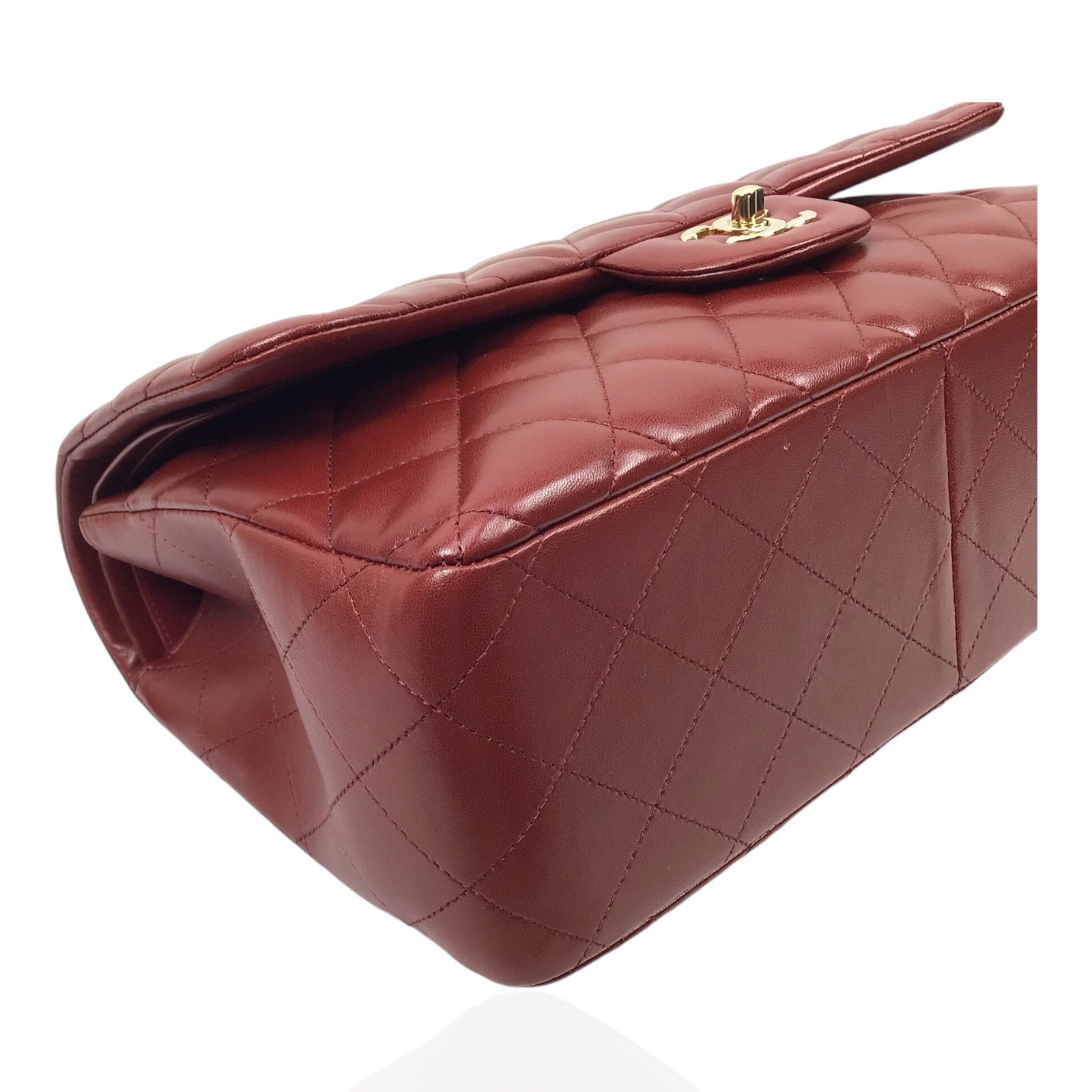 Chanel Jumbo Double Flap in Burgundy Lambskin Leather