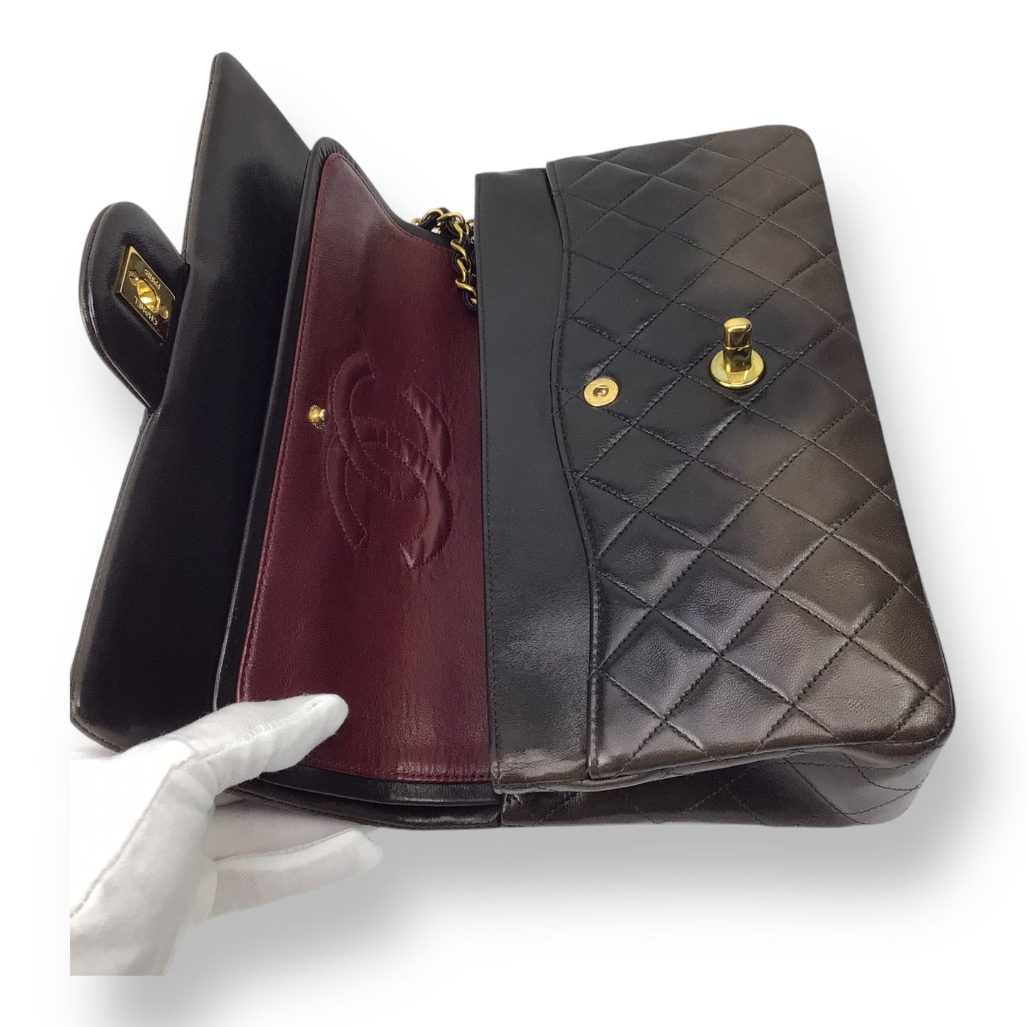 Chanel Vintage Double Flap Bag - Dark Brown Lambskin & 24K Gold-Plated Hardware