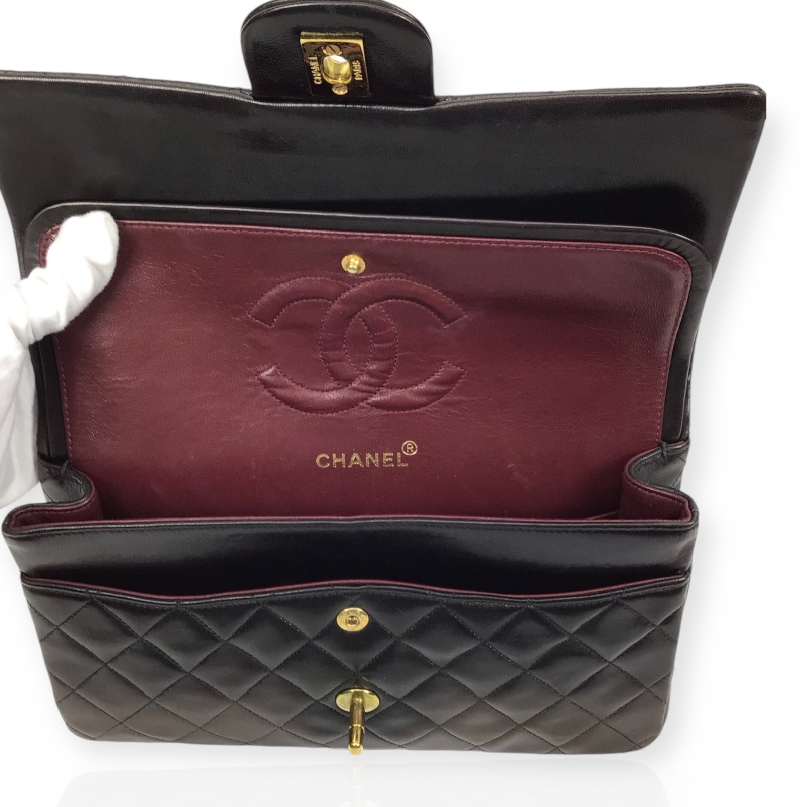 Chanel Vintage Double Flap Bag - Dark Brown Lambskin & 24K Gold-Plated Hardware