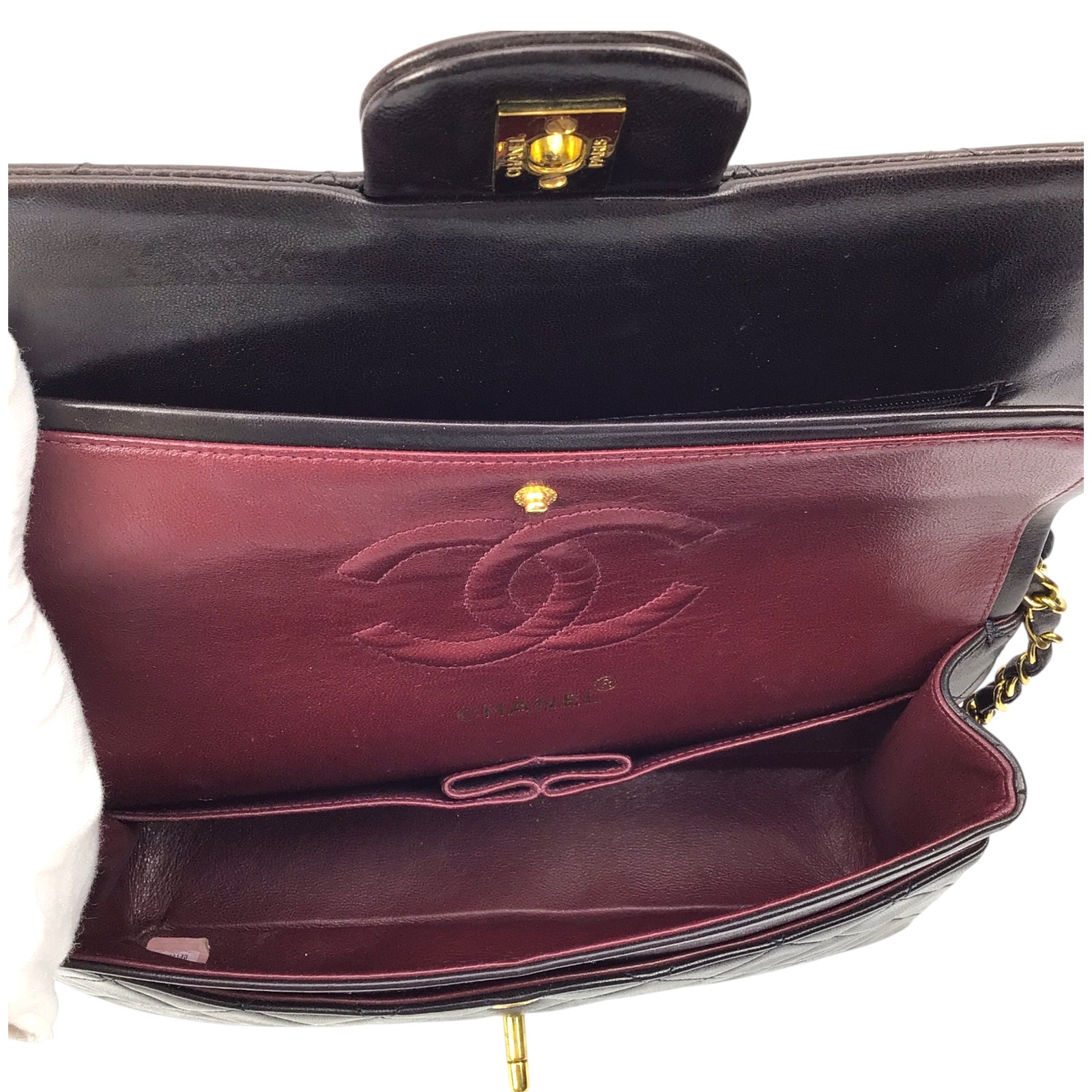Chanel Vintage Double Flap Bag - Dark Brown Lambskin & 24K Gold-Plated Hardware