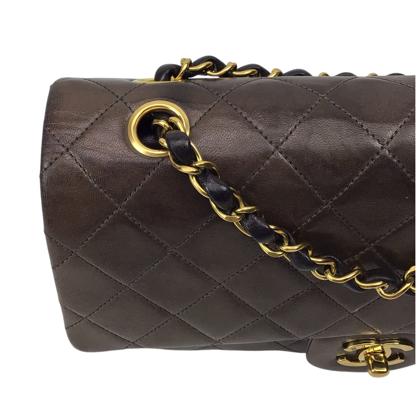 Chanel Vintage Double Flap Bag - Dark Brown Lambskin & 24K Gold-Plated Hardware
