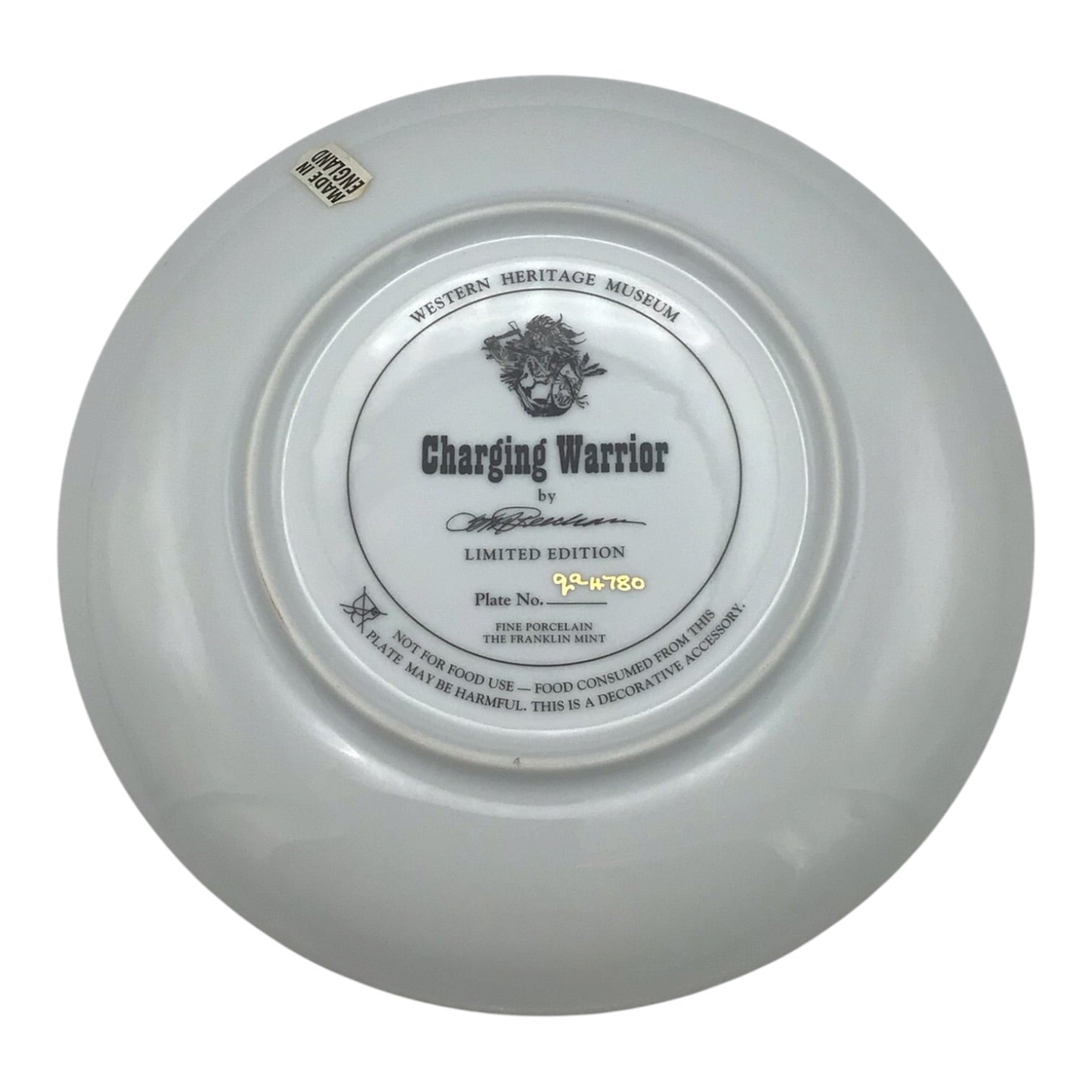 Charging Warrior Limited Edition Porcelain Decorative Plate