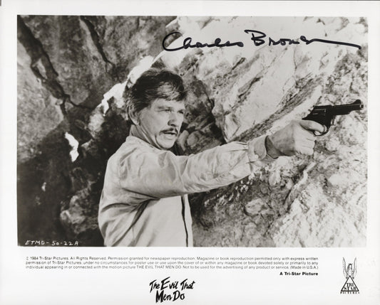 Charles Bronson Signed Photo 8x10 in The Evil That Men Do – Movie Promo