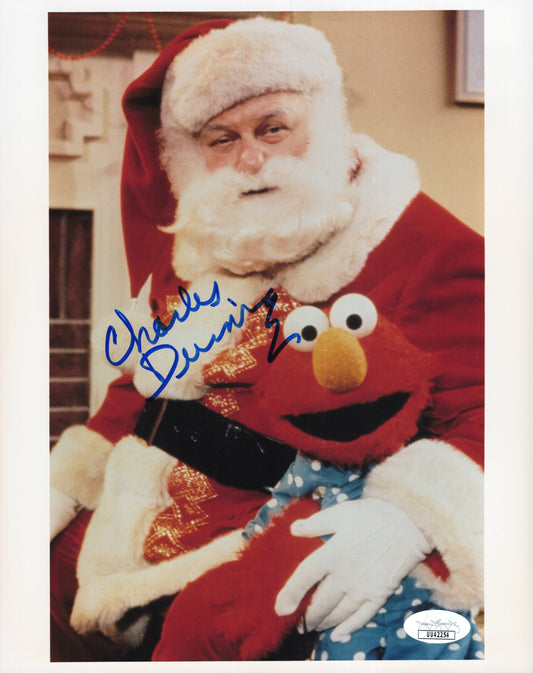 Charles Durning as Santa in Elmo Saves Christmas Signed 8x10, JSA & PSA