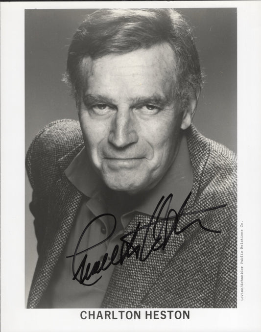 Charlton Heston Signed 8x10 B&W Photo, Autograph, Hollywood Legend