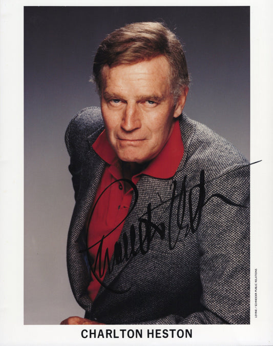 Charlton Heston Signed Photo 8x10 Charlton Heston Autograph Hollywood Collectible