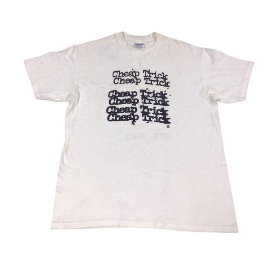 Cheap Trick Autographed T-Shirt L – 1990s Rock Band Tee with Four Signatures