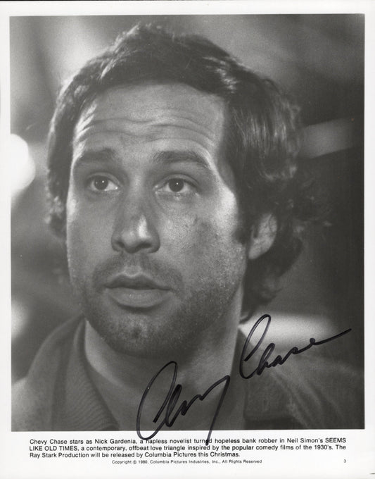 Chevy Chase Signed Photo 8x10 in Seems Like Old Times
