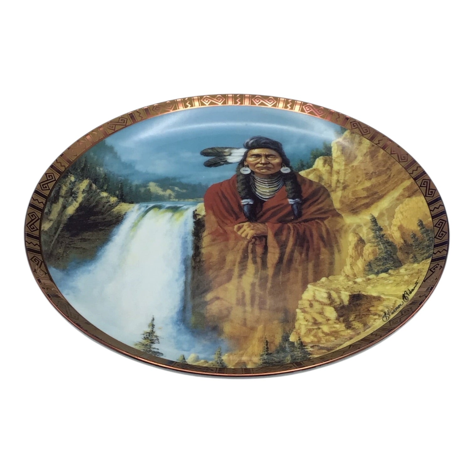 Chief Joseph Spirit of Freedom Limited Edition Porcelain Plate by Hermon Adams