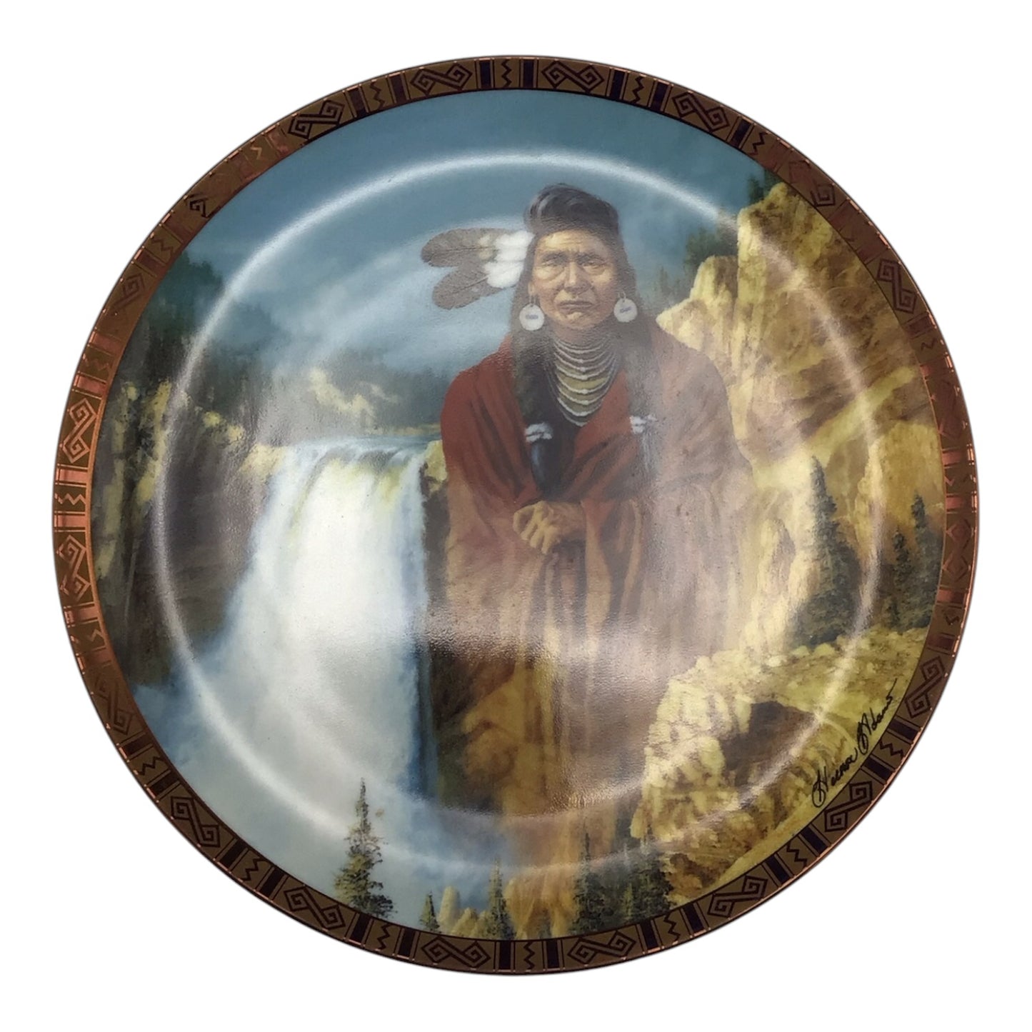 Chief Joseph Spirit of Freedom Limited Edition Porcelain Plate by Hermon Adams