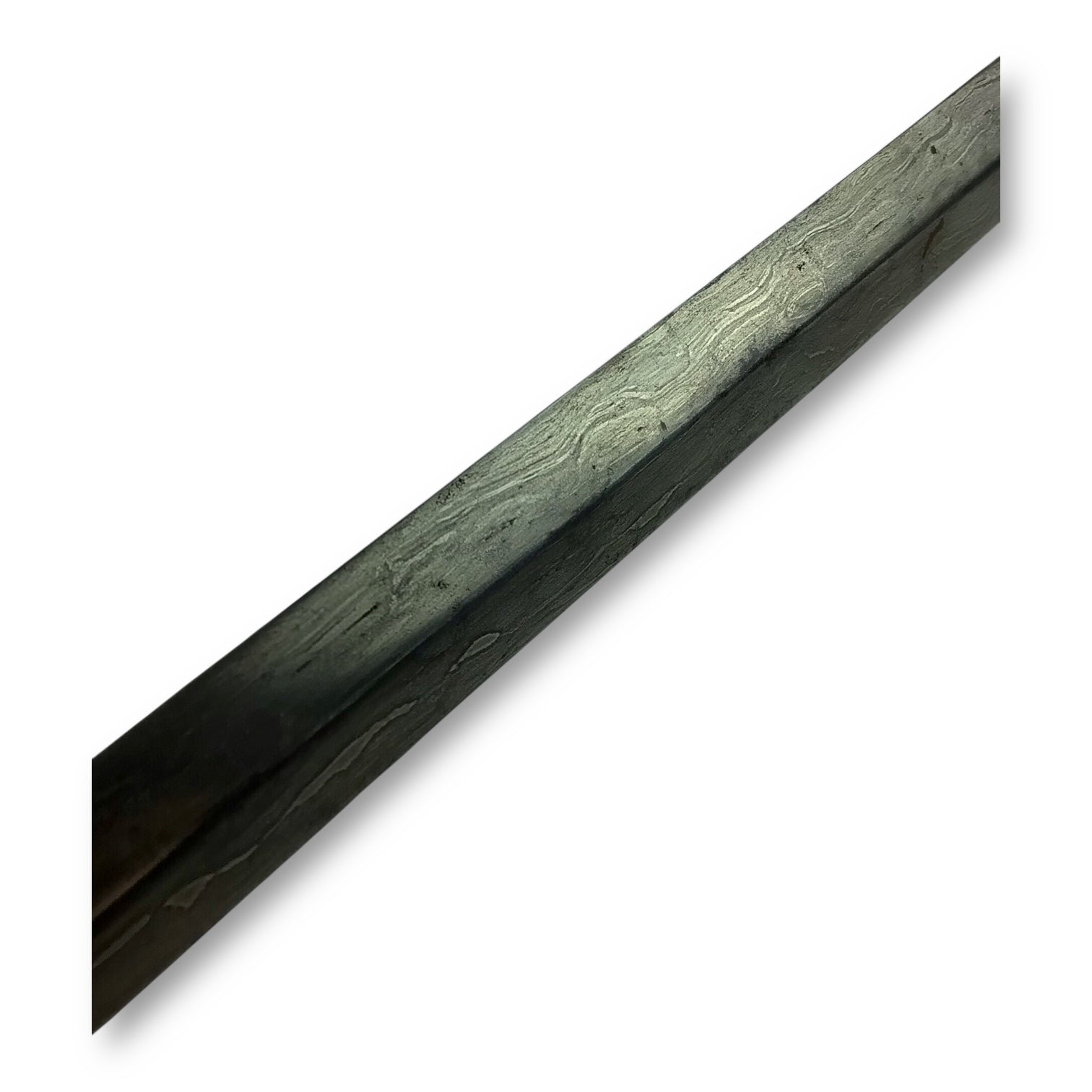 Chiseled Swept-Hilt Rapier - Damascus Blade and ornate Gold Inlays