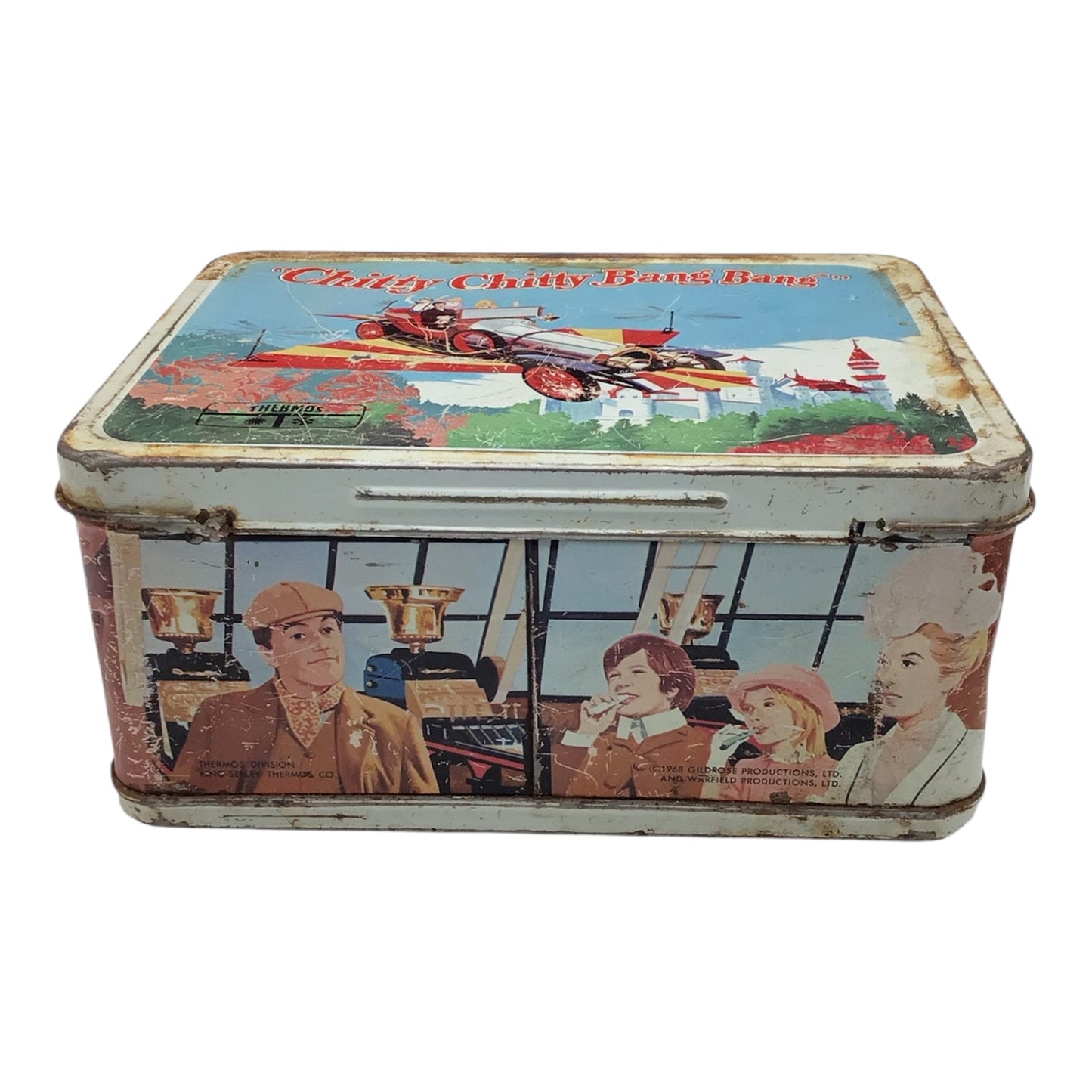 Chitty Chitty Bang Bang Metal Lunch Box with Model Cars 1968