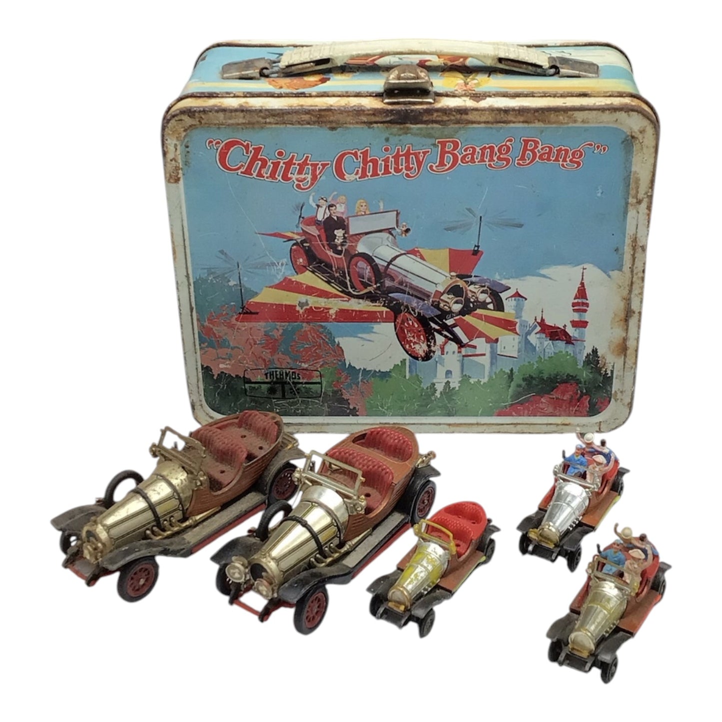 Chitty Chitty Bang Bang Metal Lunch Box with Model Cars 1968