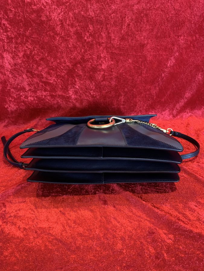 Chloe Blue Leather and Suede Handbag