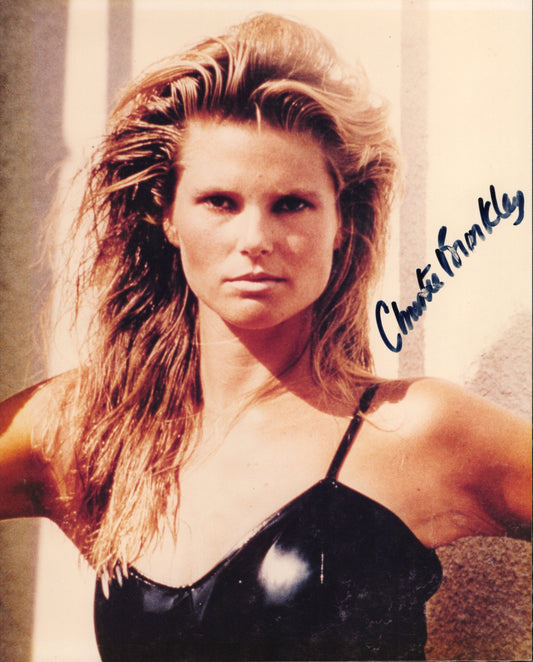 Christie Brinkley Signed Photo 8x10 in Black Swimsuit – Smeared Signature
