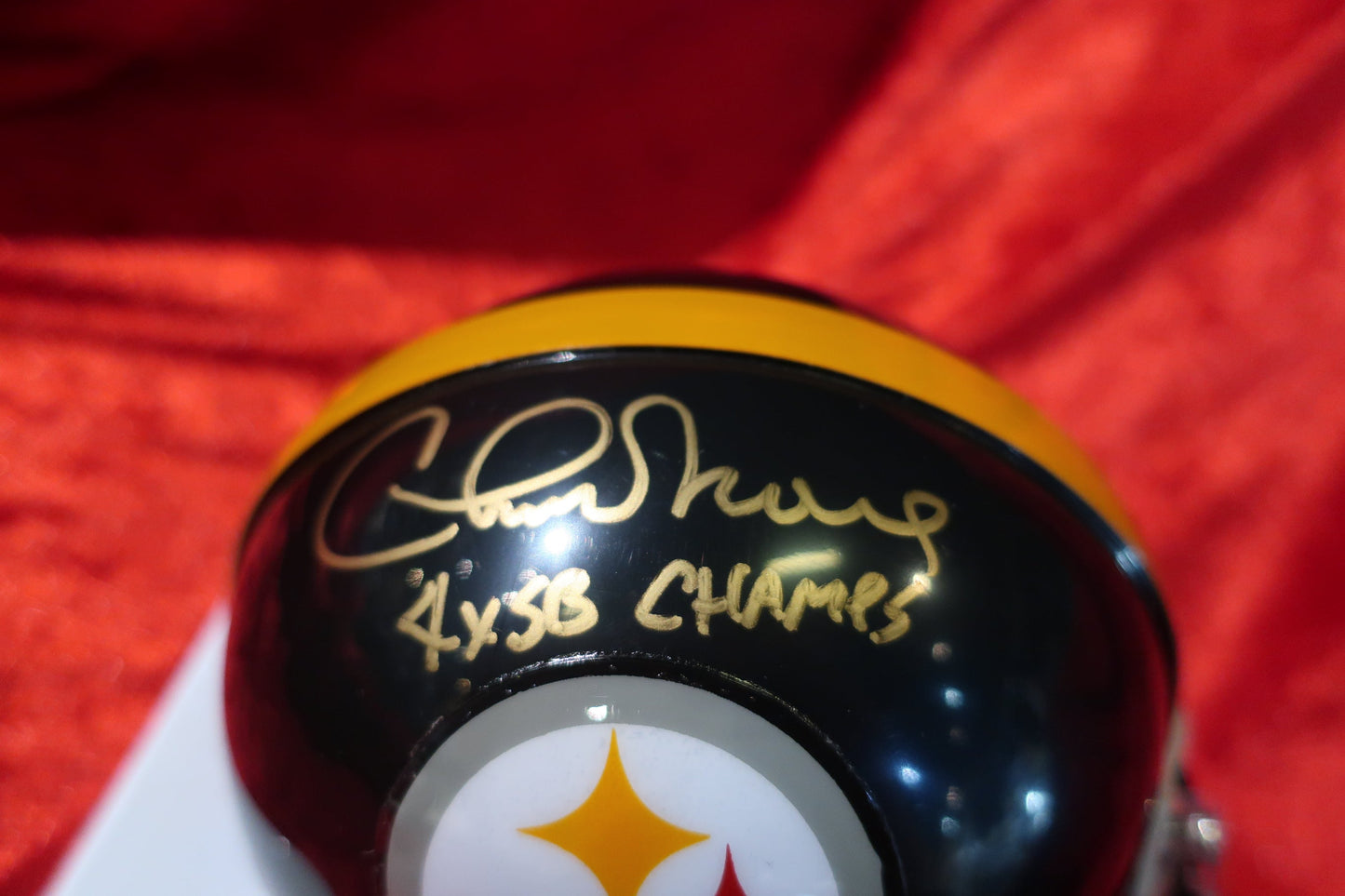 Chuck Noll Steelers Autographed Football Mini Helmet