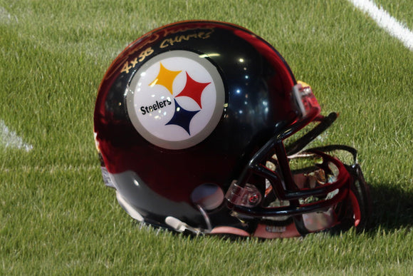 Chuck Noll Steelers Autographed Football Mini Helmet