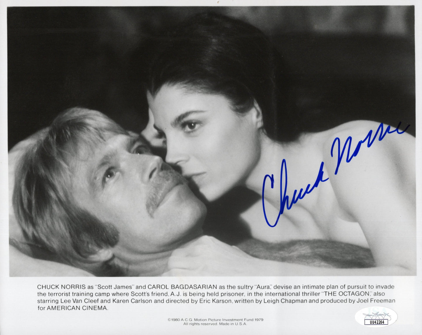 Chuck Norris Signed Photo 8x10 The Octagon JSA & PSA Double Certified