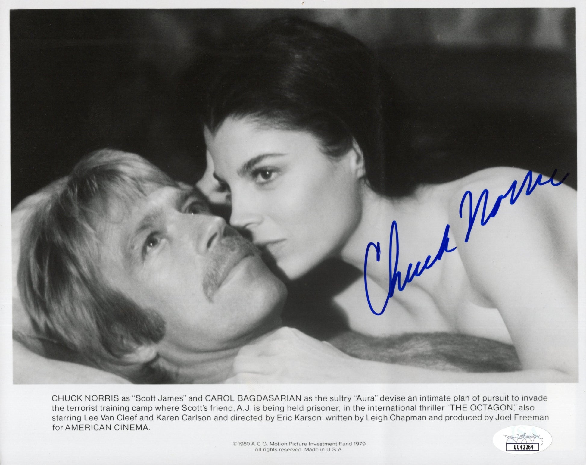 Chuck Norris Signed Photo 8x10 The Octagon JSA & PSA Double Certified