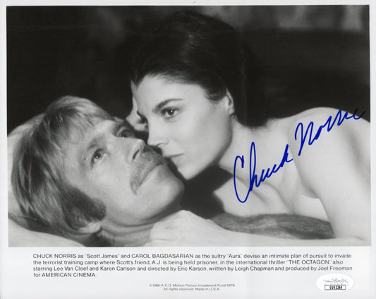 Chuck Norris Signed Photo 8x10 The Octagon JSA & PSA Double Certified