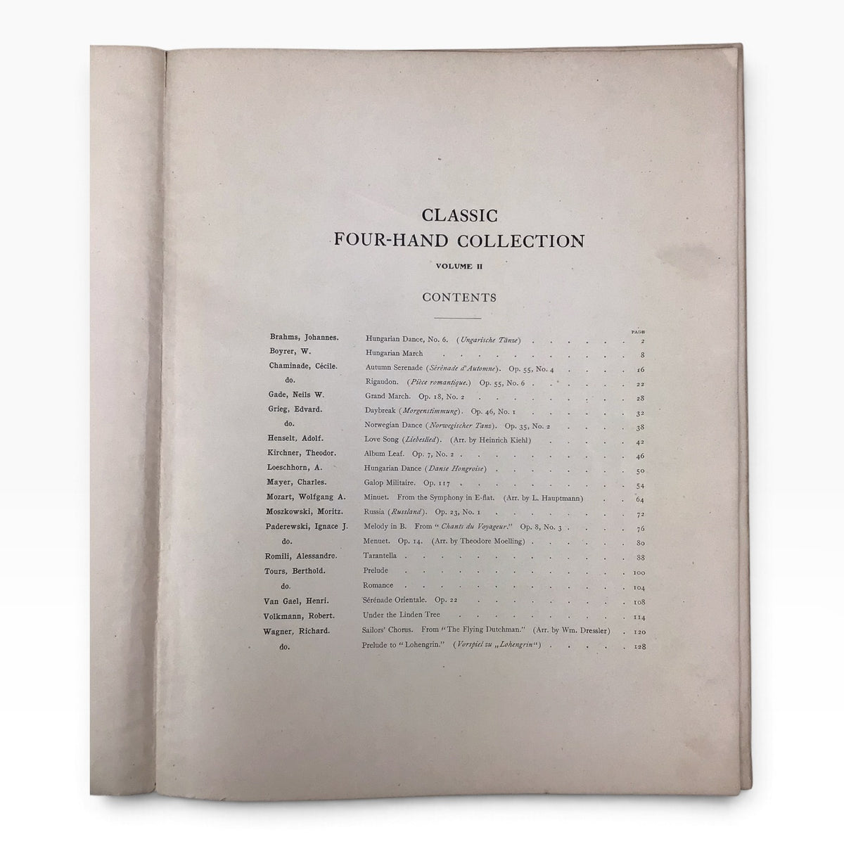Classic Four Hands Collection Pianoforte Volume 11 Oliver Ditson – Antique Music Sheet Book