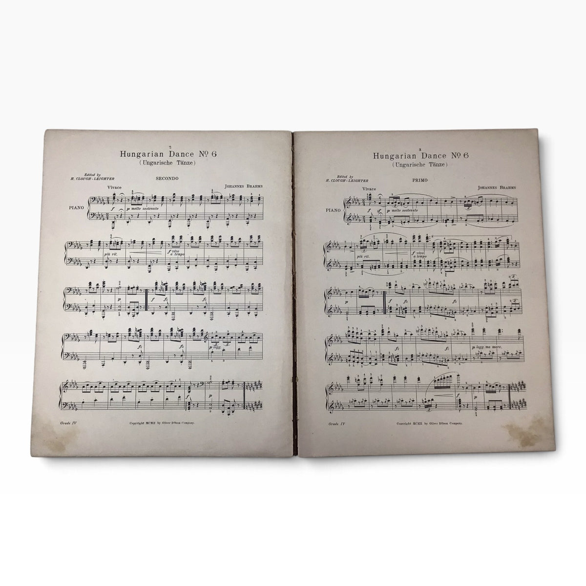 Classic Four Hands Collection Pianoforte Volume 11 Oliver Ditson – Antique Music Sheet Book