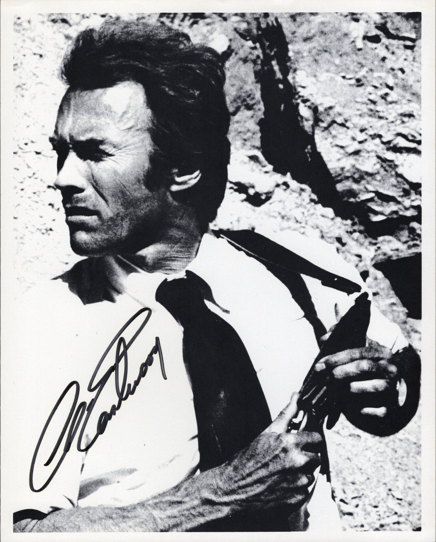 Clint Eastwood Signed B&W Photo 8x10